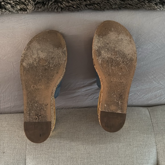Chloe denim wedge sandals size 40 - Picture 5 of 5